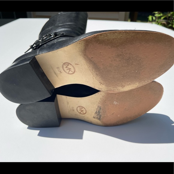 MICHAEL KORS BLACK SILVER TALL RIDING BOOTS - Picture 7 of 10